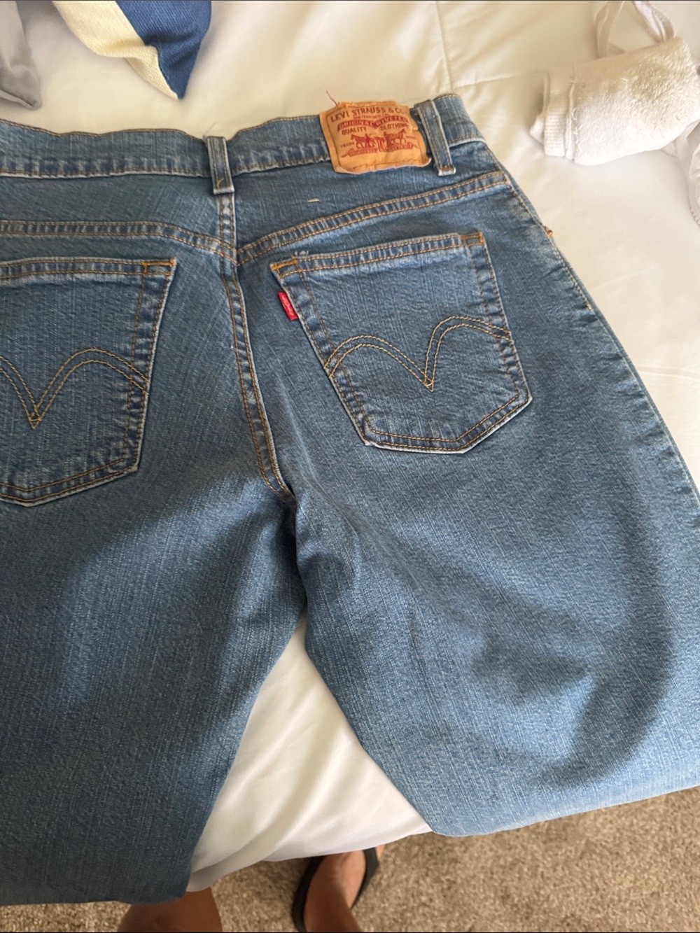 Levi's Women's Bootcut Blue Denim Jeans with Red Tab